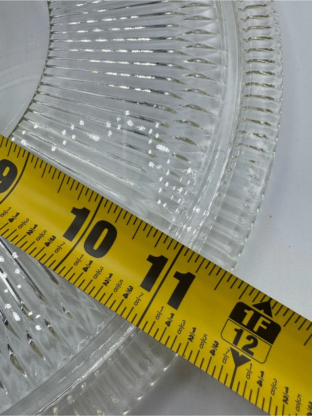 Vintage Jeanette Glass Anniversary Ribbed “Starburst” 12 1/2” Cake Plate Platter